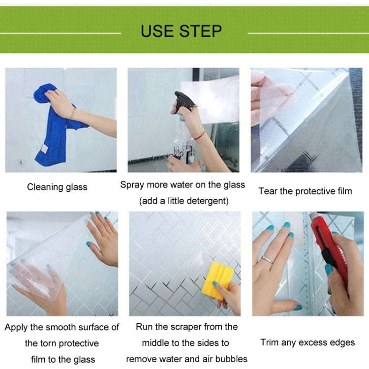 Electrostatic Frosted Anti-Peep Glass Thermal Insulation Window Film, Length: 50cm Wide/Meter(Glu...