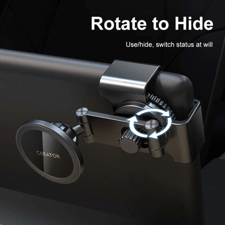 For Tesla Car MagSafe Phone Mount Foldable 360 Degree Rotation Phone Holder(Black)