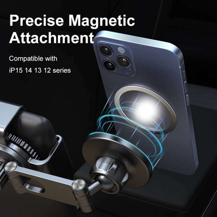 For Tesla Car MagSafe Phone Mount Foldable 360 Degree Rotation Phone Holder(Black)