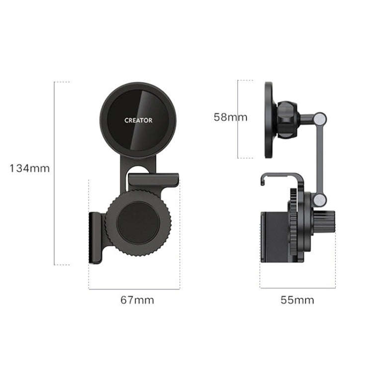 For Tesla Car MagSafe Phone Mount Foldable 360 Degree Rotation Phone Holder(Black)