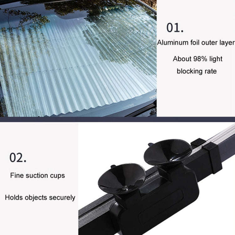 70 x 155cm Car Front Gear Auto Retractable Sunshade Household Pleated Window Covering