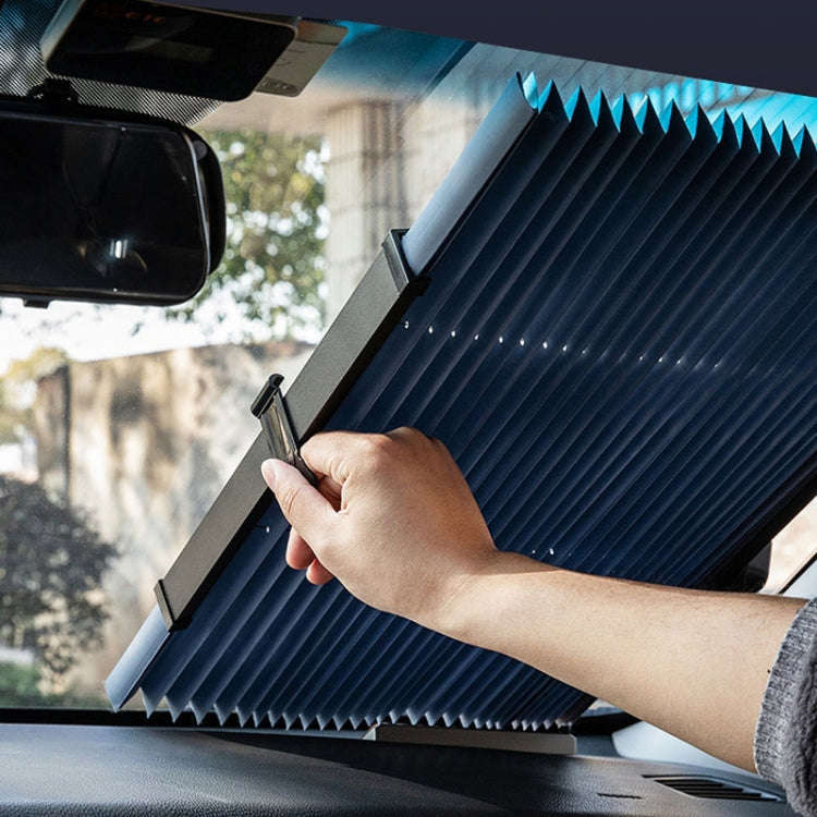 70 x 155cm Car Front Gear Auto Retractable Sunshade Household Pleated Window Covering