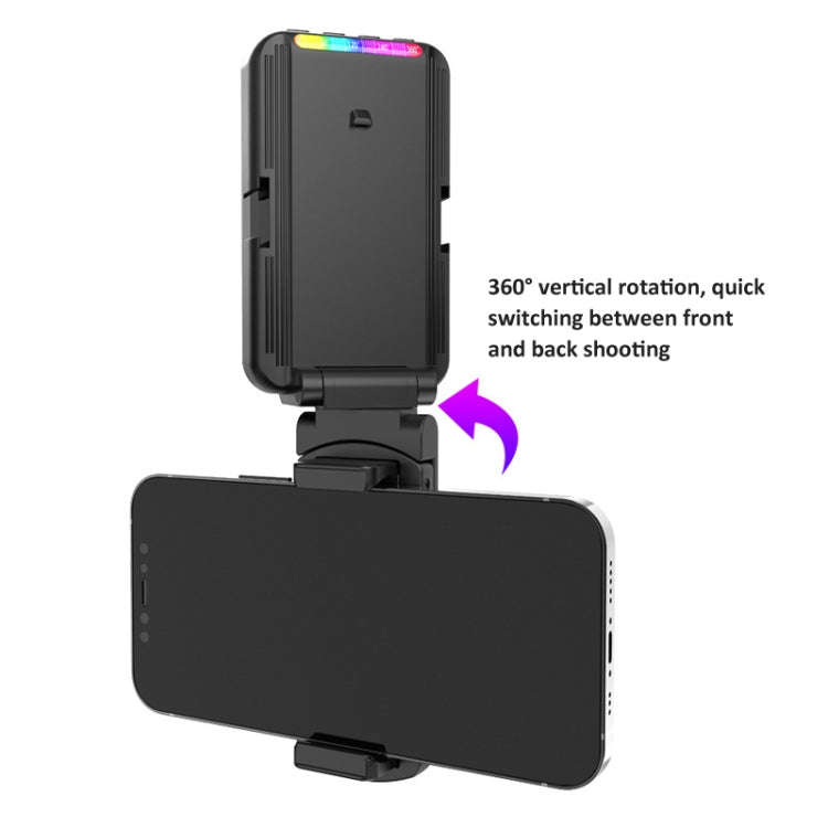 RGB Fill Light Photography Lamp With Hidden Folding Phone Clip & Cold Shoe Interface F-615