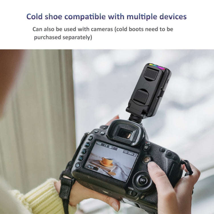 RGB Fill Light Photography Lamp With Hidden Folding Phone Clip & Cold Shoe Interface F-615