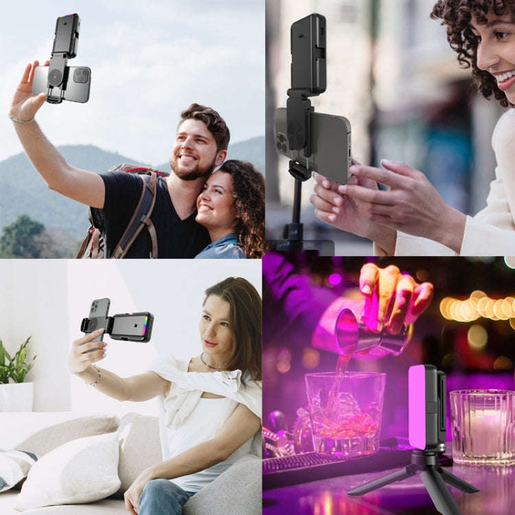 RGB Fill Light Photography Lamp With Hidden Folding Phone Clip & Cold Shoe Interface F-615