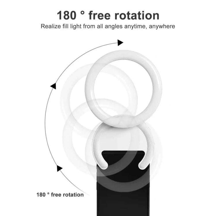 10cm Mobile Phone Fill Light Half-Ring Clip Type Unblocked Screen Lamp(Pink)