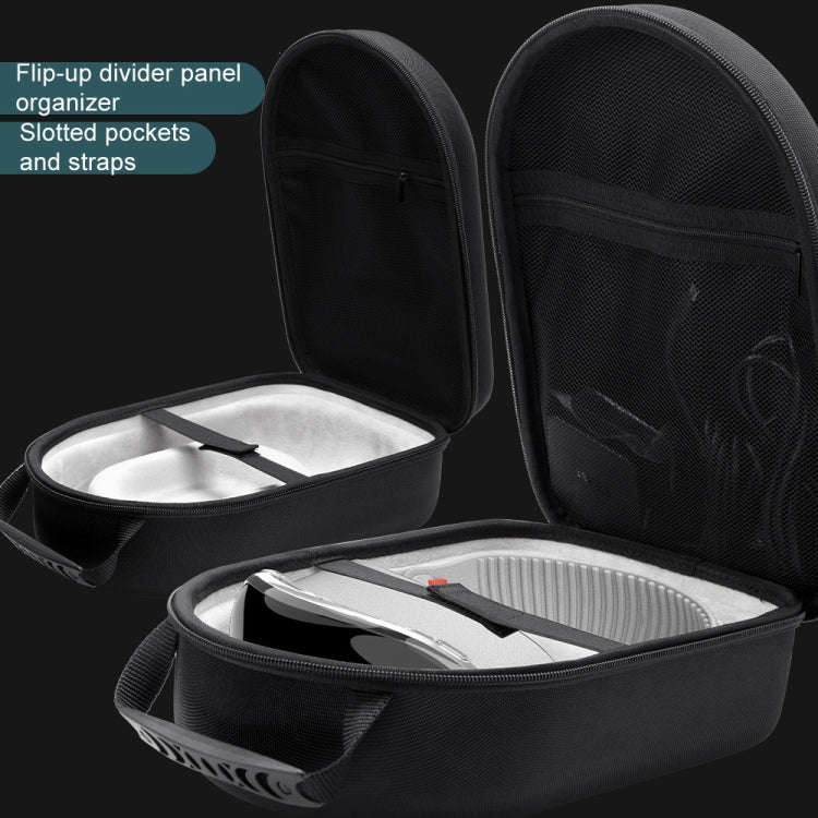 For Apple Vision Pro Storage Bag VR Headwear EVA Portable Hard Case(Cloth Pattern Black)