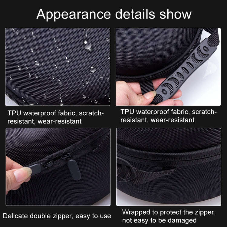 For Apple Vision Pro Storage Bag VR Headwear EVA Portable Hard Case(Cloth Pattern Black)