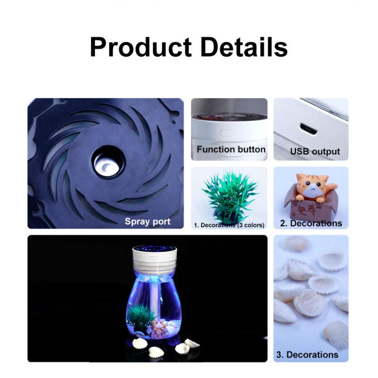 FH-068 Mini USB Car Home Colorful Light Bottle Micro Landscape Humidifier(Blue)
