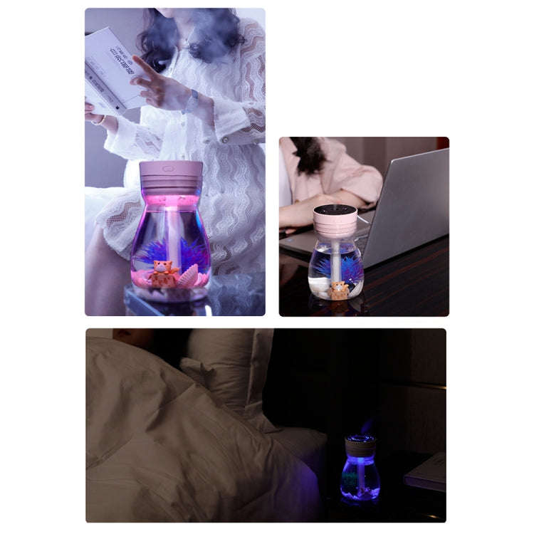 FH-068 Mini USB Car Home Colorful Light Bottle Micro Landscape Humidifier(Pink)