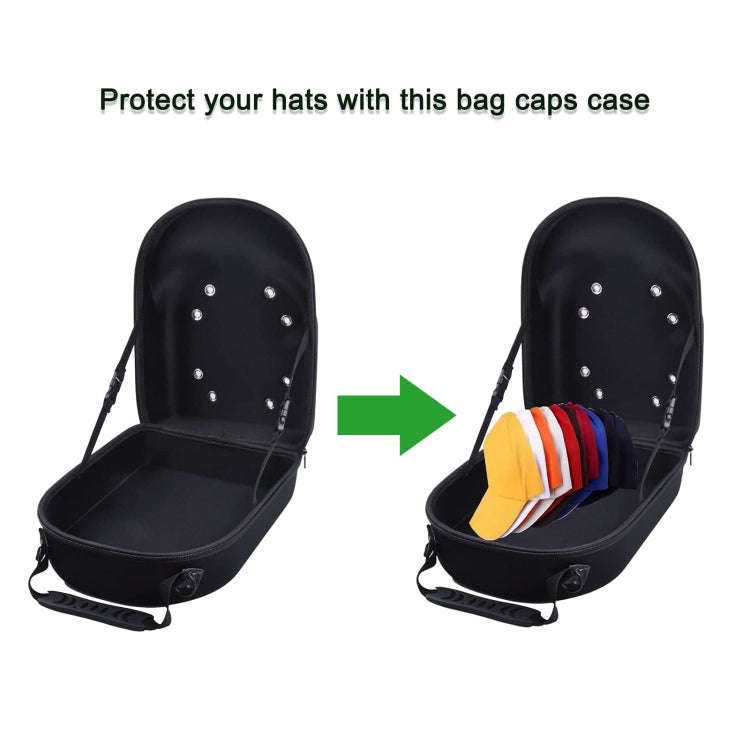 EVA Lightweight Durable Zipper Hat Storage Bag(Black)