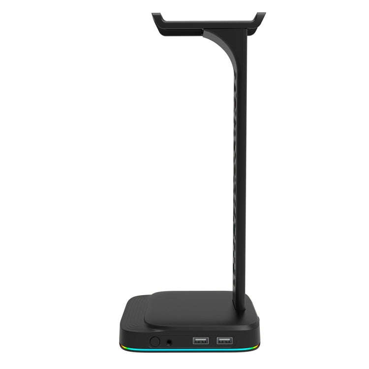 3.5mm Audio RGB Illuminated Headset Holder Dual USB Gaming Headset Display Rack(With Headphone Ja...