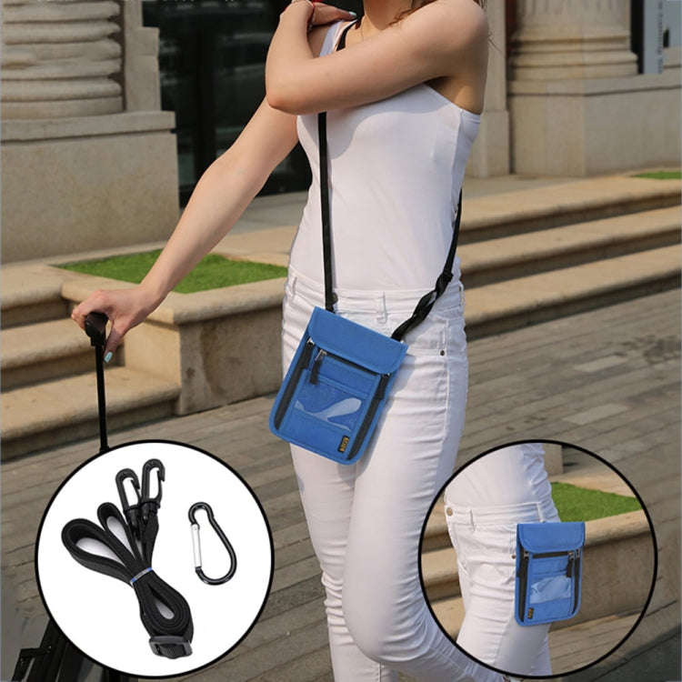 Passport ID Bag Anti-Theft Brush Card Bag Multi-Functional Neck Cell Phone Bag(Khaki)