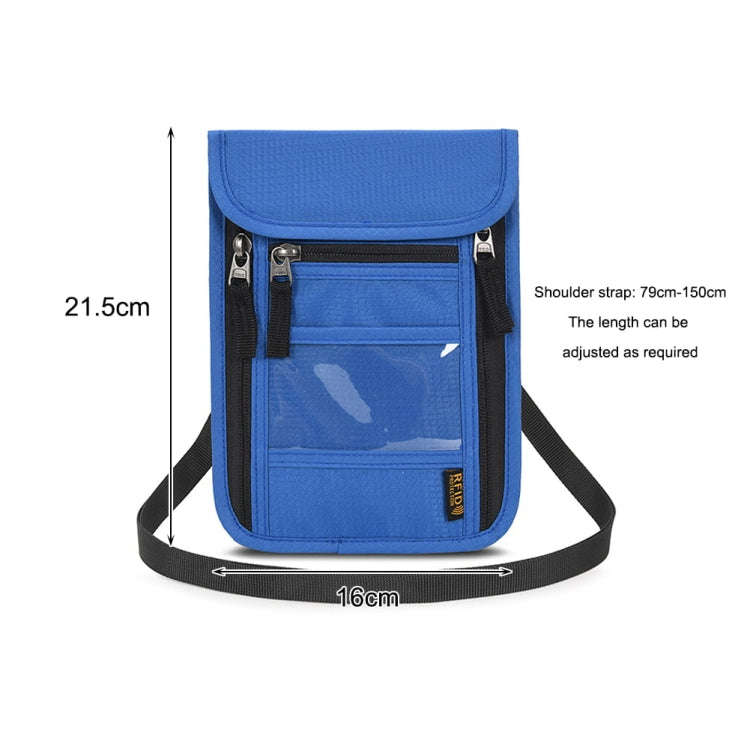 Passport ID Bag Anti-Theft Brush Card Bag Multi-Functional Neck Cell Phone Bag(Grey)