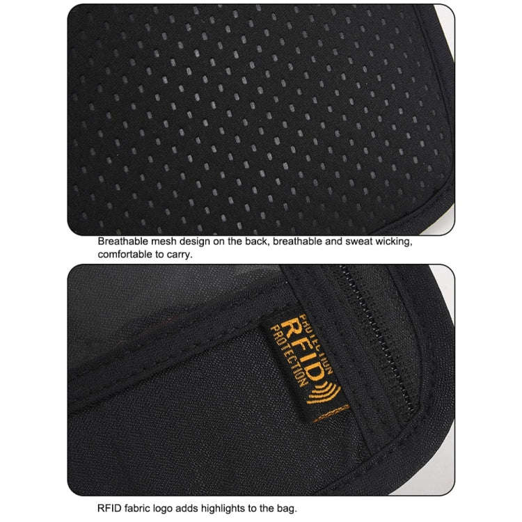 Passport ID Bag Anti-Theft Brush Card Bag Multi-Functional Neck Cell Phone Bag(Grey)