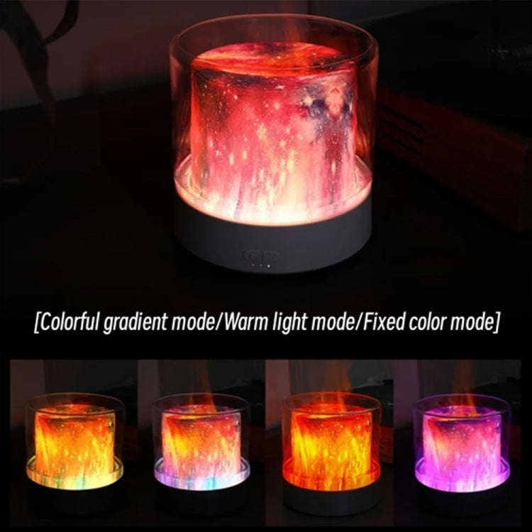 Colorful Light Flame Aromatherapy Humidifier Home Ambient Light Desktop Fragrance Diffuser(White)