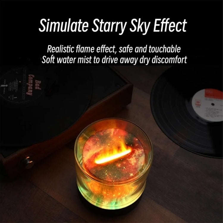Colorful Light Flame Aromatherapy Humidifier Home Ambient Light Desktop Fragrance Diffuser(White)