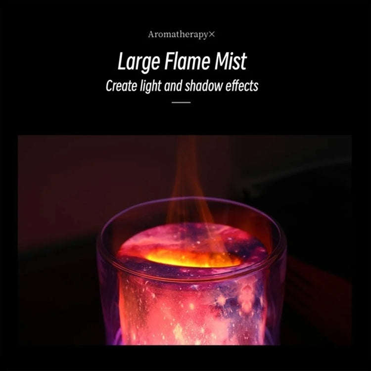 Colorful Light Flame Aromatherapy Humidifier Home Ambient Light Desktop Fragrance Diffuser(White)
