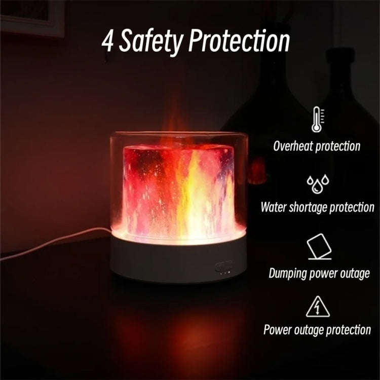 Colorful Light Flame Aromatherapy Humidifier Home Ambient Light Desktop Fragrance Diffuser(White)