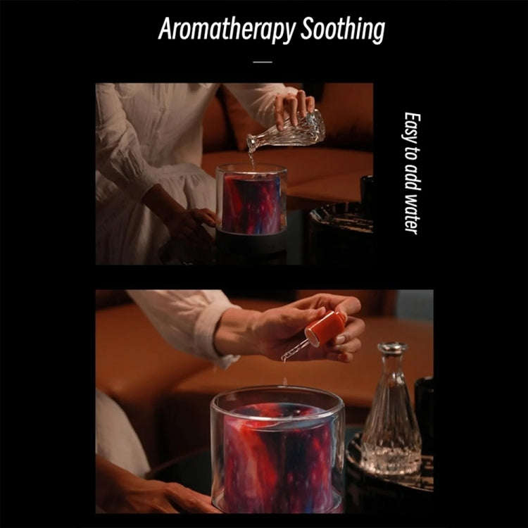 Colorful Light Flame Aromatherapy Humidifier Home Ambient Light Desktop Fragrance Diffuser(White)
