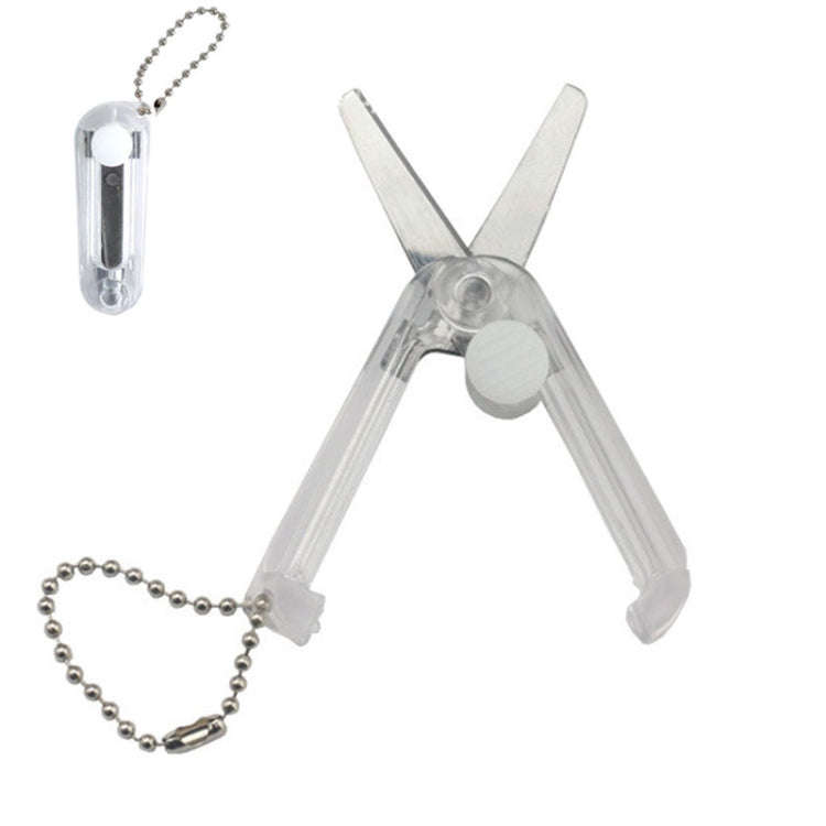 Portable Retractable Folding Scissors Mini Multifunctional Cutting Tools(Transparent)