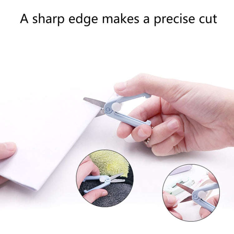 Portable Retractable Folding Scissors Mini Multifunctional Cutting Tools(White)