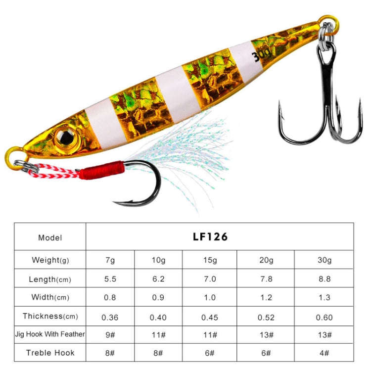 PROBEROS LF126 Long Casting Lead Fish Bait Freshwater Sea Fishing Fish Lures Sequins, Weight: 10g...
