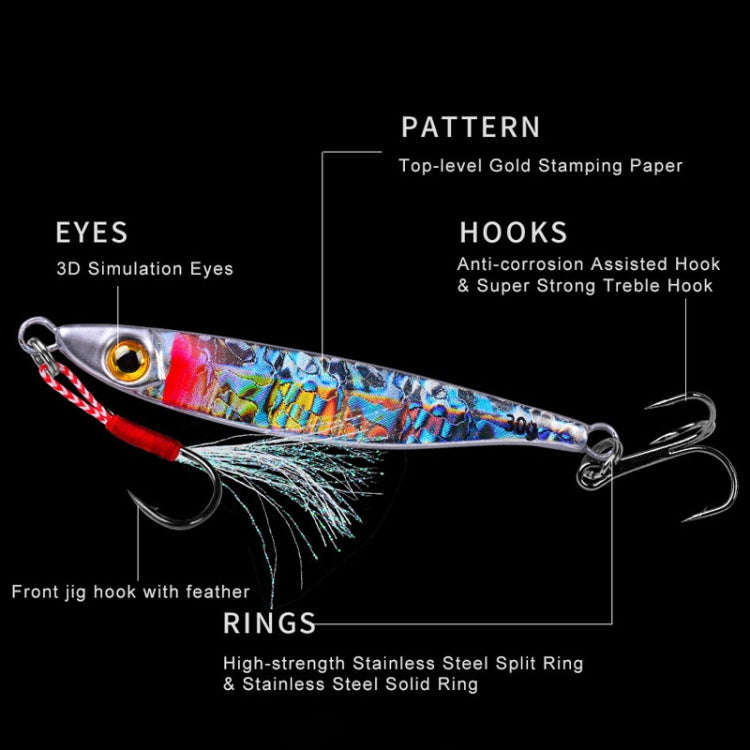 PROBEROS LF126 Long Casting Lead Fish Bait Freshwater Sea Fishing Fish Lures Sequins, Weight: 10g...