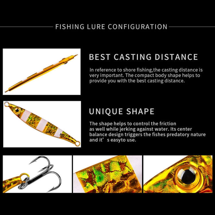 PROBEROS LF126 Long Casting Lead Fish Bait Freshwater Sea Fishing Fish Lures Sequins, Weight: 10g...