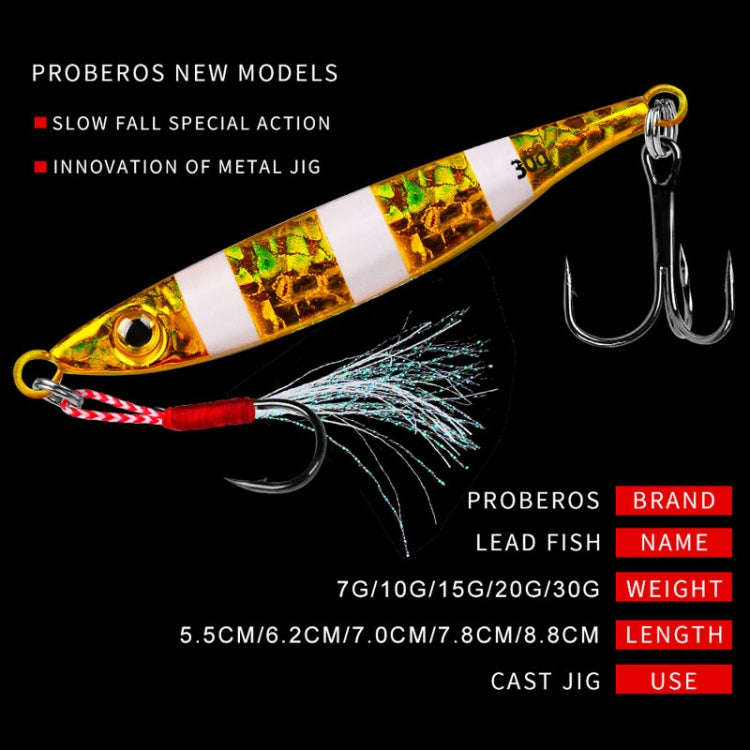 PROBEROS LF126 Long Casting Lead Fish Bait Freshwater Sea Fishing Fish Lures Sequins, Weight: 10g...