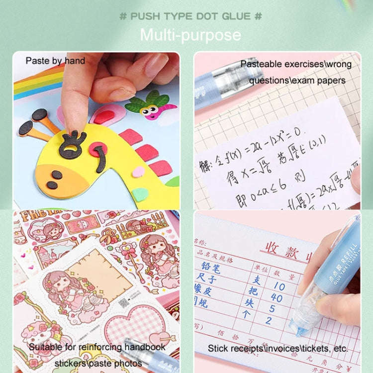 Push-Dry Quick Glue Stick Correction Tape Double Sided Adhesive For Handmade Handbook(Blue)