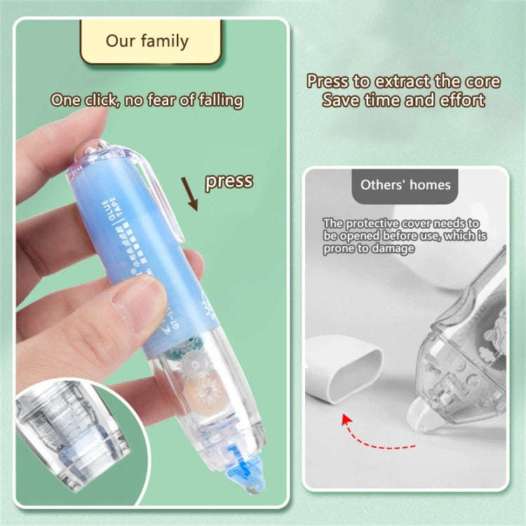 Push-Dry Quick Glue Stick Correction Tape Double Sided Adhesive For Handmade Handbook(Blue)