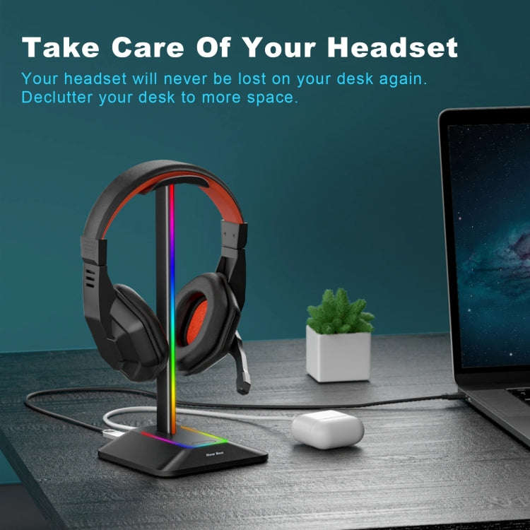New Bee Dual Output Colorful Headset Display Rack HUB Expansion Headphone Holder, Color: Z8 Silver