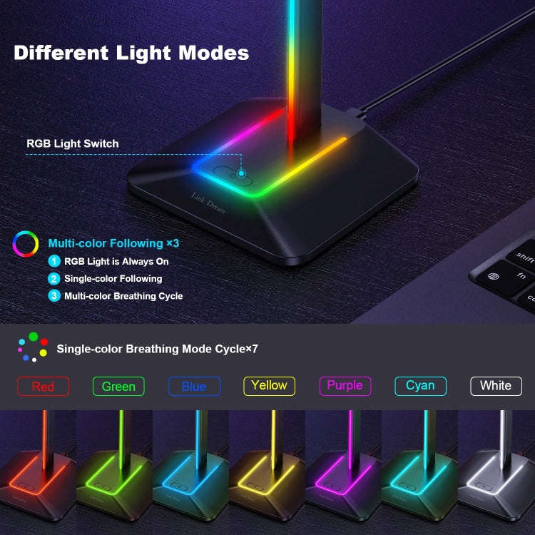 New Bee Dual Output Colorful Headset Display Rack HUB Expansion Headphone Holder, Color: Z8 Silver