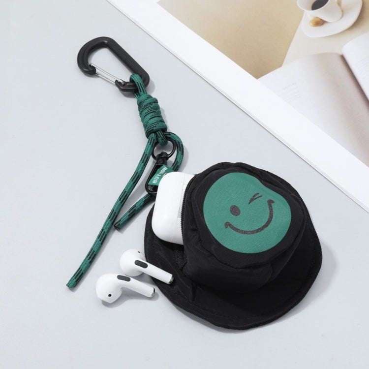 Portable Fisherman Hat Bag Coin Key Pouch Mini Bag Hanger, Color: Black