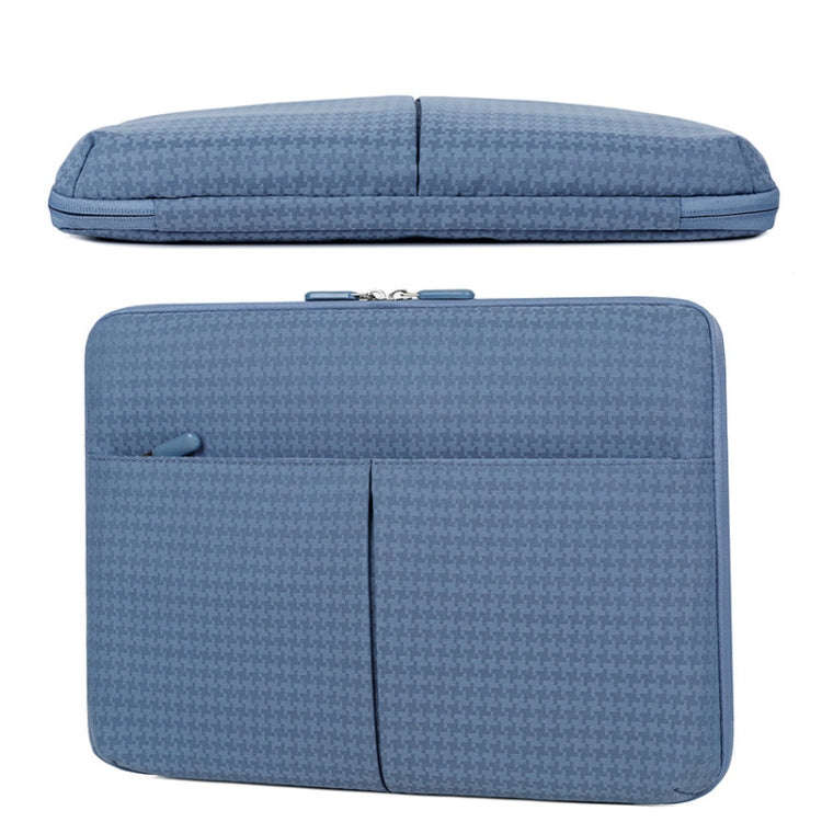 13/13.3 Inch Houndstooth Pattern Oxford Cloth Laptop Bag Waterproof Tablet Storage Bag(Haze Blue)