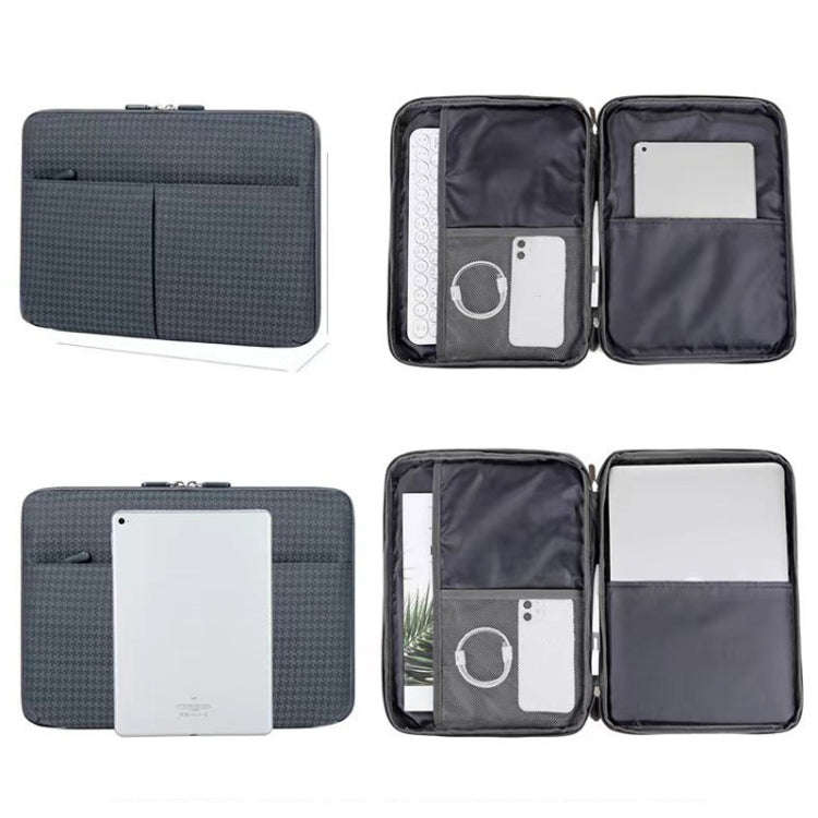 13/13.3 Inch Houndstooth Pattern Oxford Cloth Laptop Bag Waterproof Tablet Storage Bag(Haze Blue)