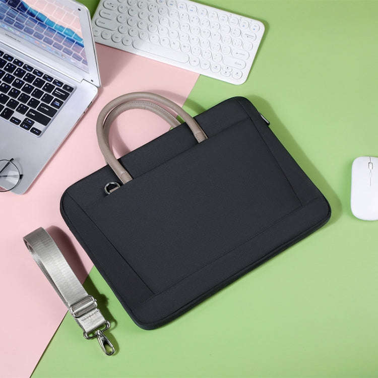 15 -16.1 Inch Oxford Cloth Laptop Bag Crossbody Carrying Case Briefcase(Black)