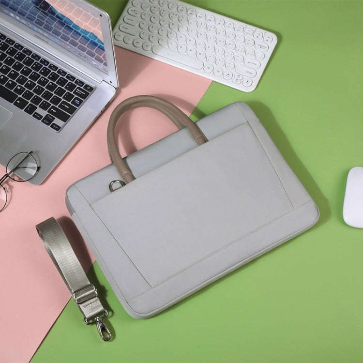 15 -16.1 Inch Oxford Cloth Laptop Bag Crossbody Carrying Case Briefcase(Gray)