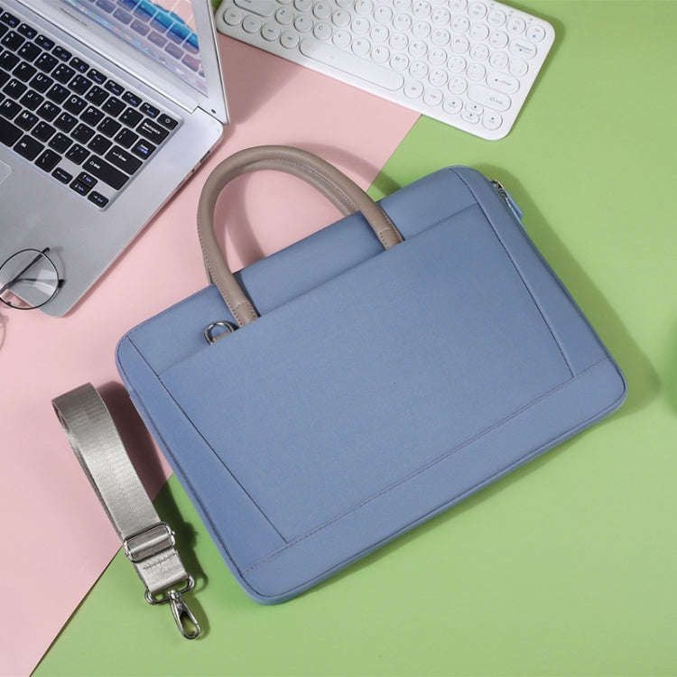15-16.1 Inch Oxford Cloth Laptop Bag Crossbody Carrying Case Briefcase(Blue)