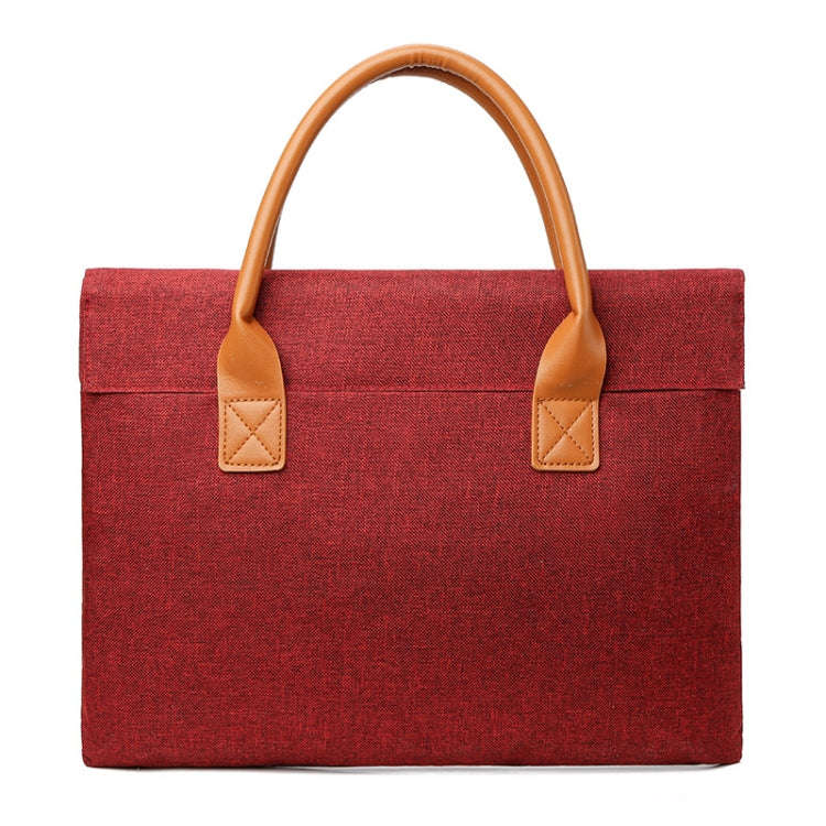 13.3 Inch Oxford Cloth Lightweight Portable Laptop Bag With PU Handle(Red)