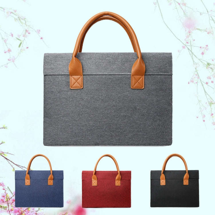 14 Inch Oxford Cloth Lightweight Portable Laptop Bag With PU Handle(Blue)