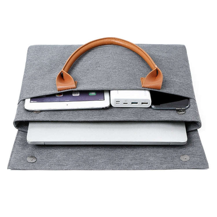 14 Inch Oxford Cloth Lightweight Portable Laptop Bag With PU Handle(Blue)