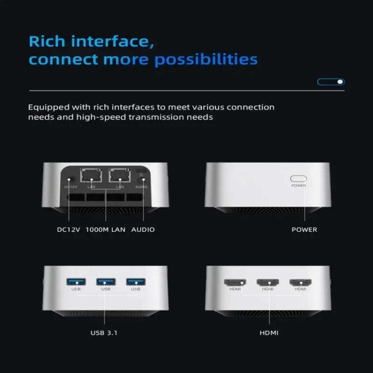 T8Plus Alder Lake-N100 4K Dual Band WIFI Bluetooth Office Game Portable Mini PC, Spec: 8G 128G EU...