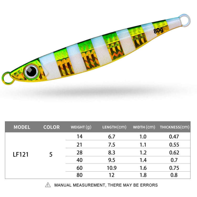 PROBEROS LF121 Fast Sinking Laser Boat Fishing Sea Fishing Lure Iron Plate Bait, Weight: 40g(Colo...