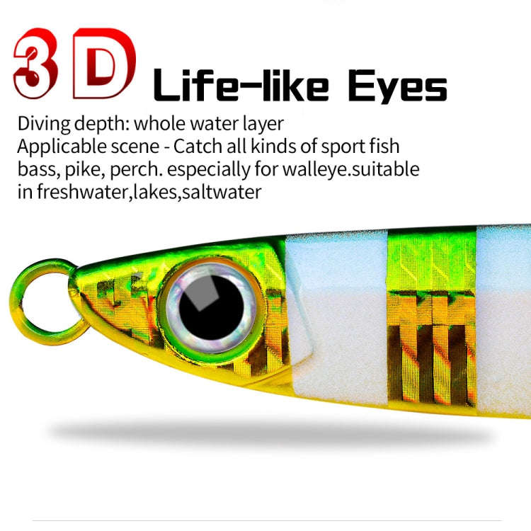PROBEROS LF121 Fast Sinking Laser Boat Fishing Sea Fishing Lure Iron Plate Bait, Weight: 21g(Colo...