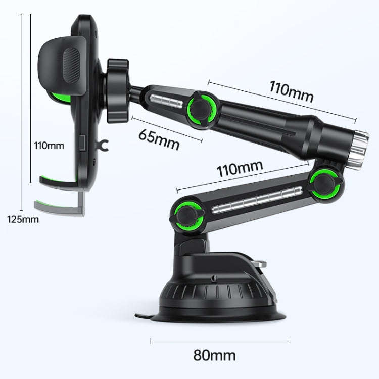 Car Windscreen Dashboard Suction Cup Phone Holder, Color: Extended Green