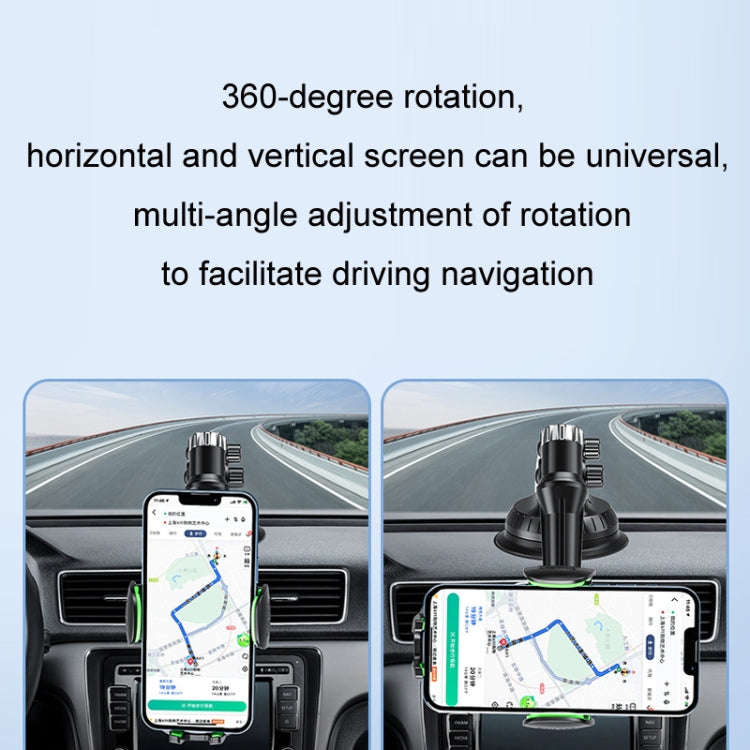 Car Windscreen Dashboard Suction Cup Phone Holder, Color: Extended Green