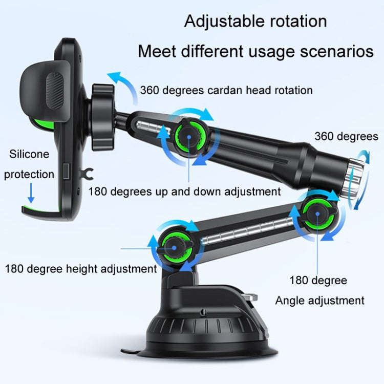 Car Windscreen Dashboard Suction Cup Phone Holder, Color: Extended Green