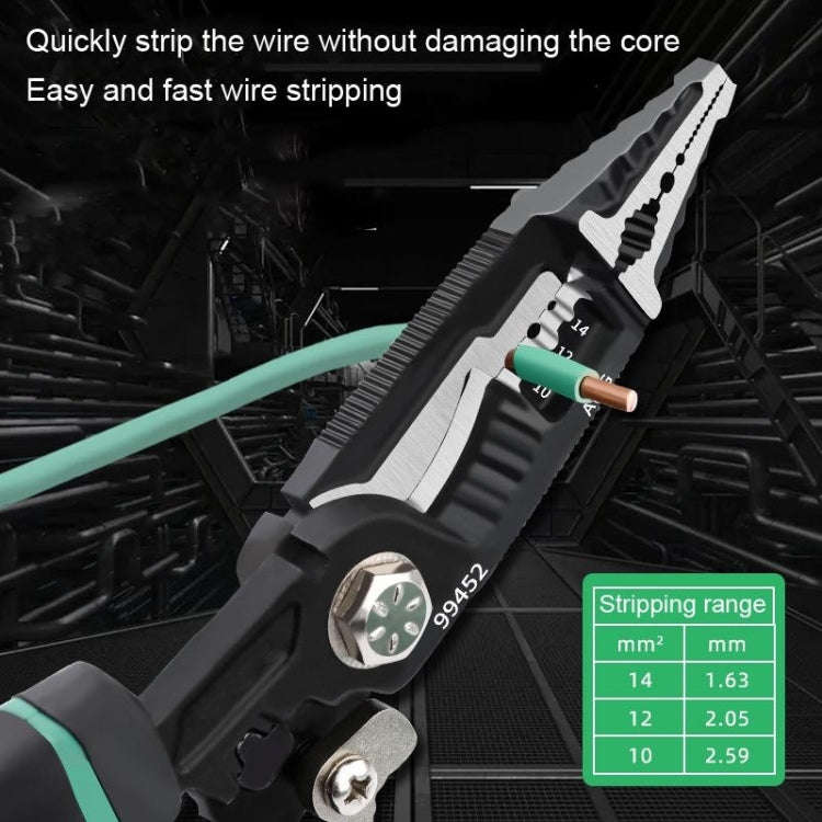 TUOSEN 9-in-1 Multifunctional Wire Stripper with Pointed Nose Cable Cutting and Crimping Tool